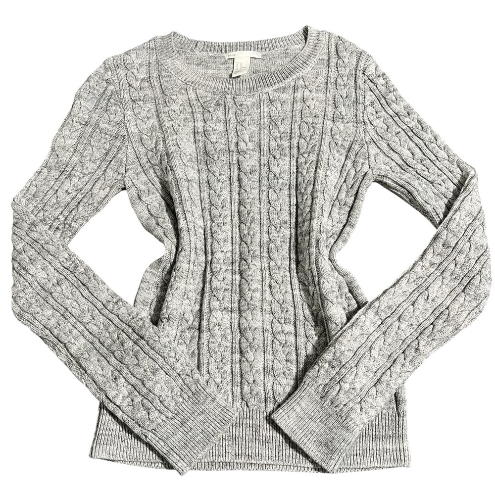 H&M Grey Cable Knit Preppy Sweater